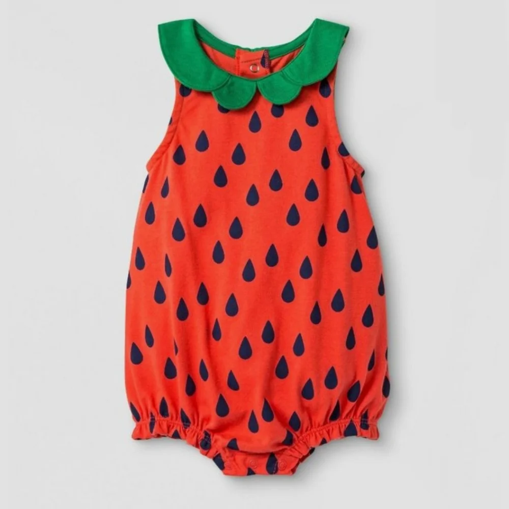 🎁 = 10/$25 Strawberry romper, 3-6 months, Cat & Jack